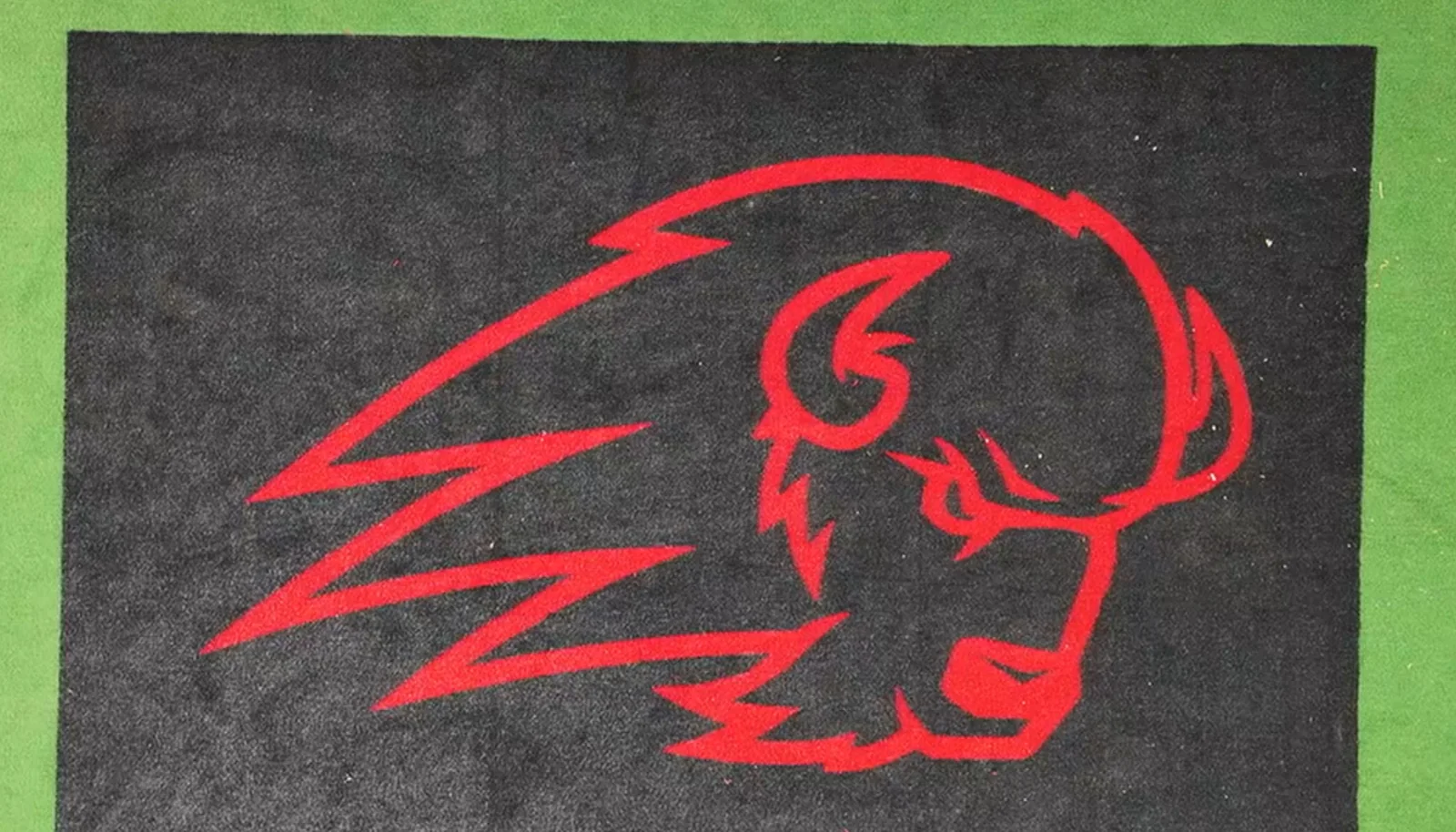Black turf doormat with red Trailblazer logo
